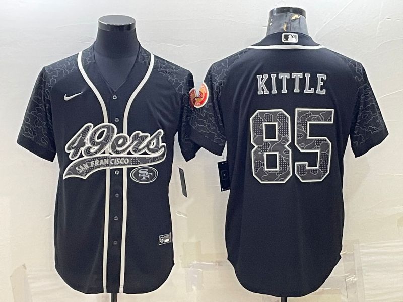 Men San Francisco 49ers #85 Kittle Black Reflector 2022 Nike Limited NFL Jersey
